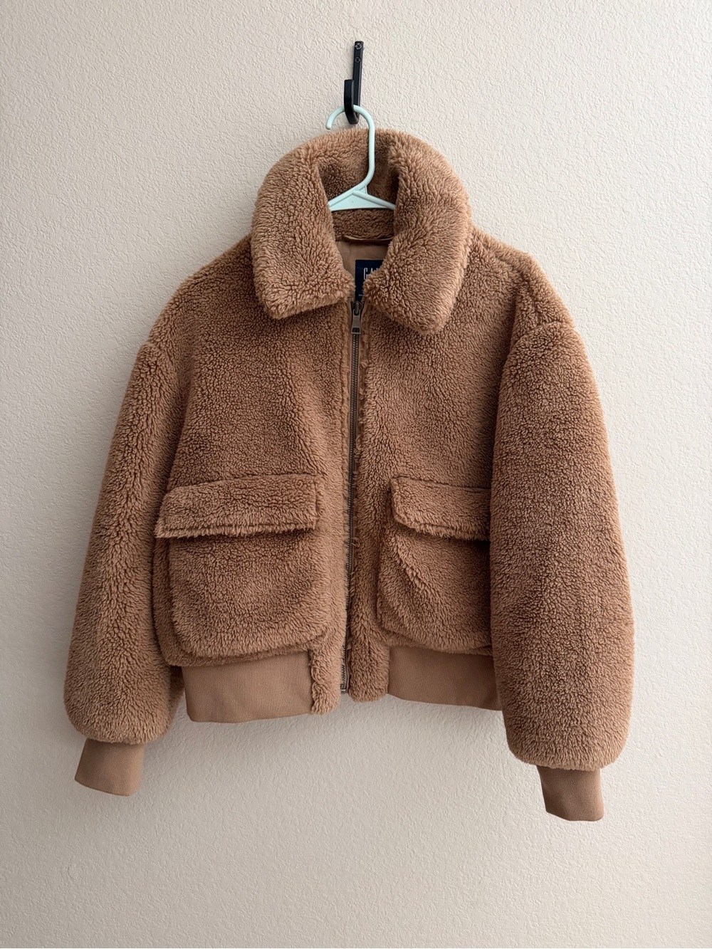 Gap Cozy Teddy Sherpa Bomber Jacket - Camel